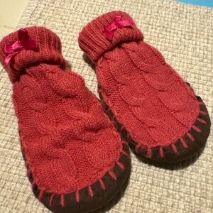 Cozy Pink Knit Slipper Socks